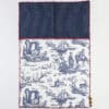 GRAND TORCHON BRODE "Les PLAISIRS DE LA CAMPAGNE" BLEU – Image 2