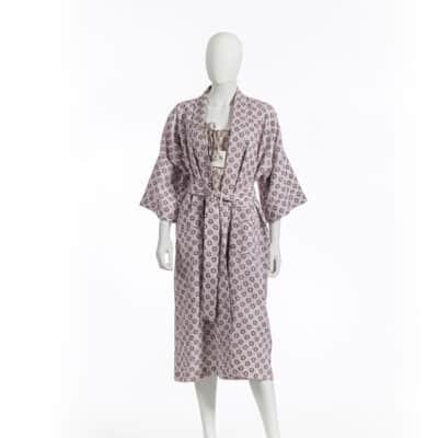 KIMONO "Fleurs sur RAYURES" MUSTANG