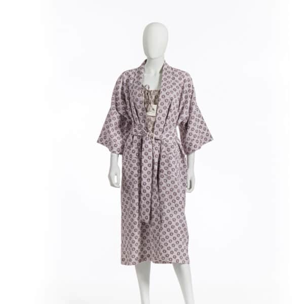 KIMONO "Fleurs sur RAYURES" MUSTANG