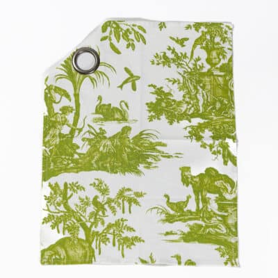 TISSU "LES 4 PARTIES DU MONDE" VERT JUNGLE