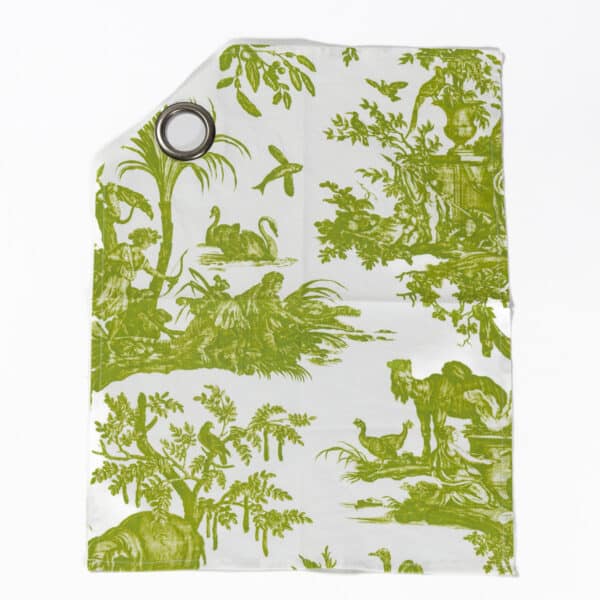 TISSU "LES 4 PARTIES DU MONDE" VERT JUNGLE