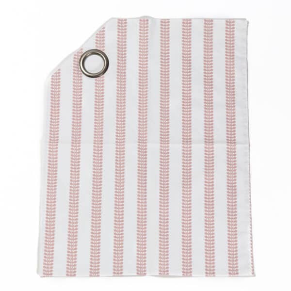 TISSU "RAYURES FLEURIES" ROSE POUDRE