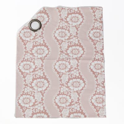 TISSU "FLEURS STYLISEES" ROSE POUDRE