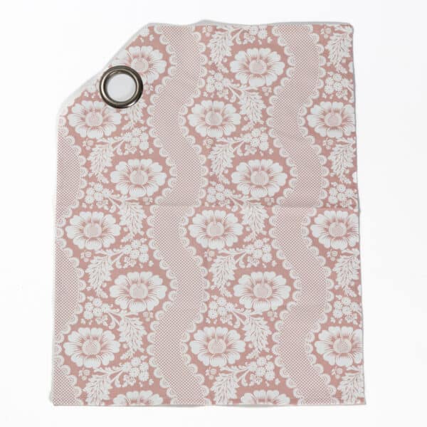TISSU "FLEURS STYLISEES" ROSE POUDRE