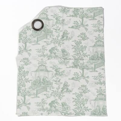 TISSU "LE CHINOIS A LA BROUETTE" CELADON