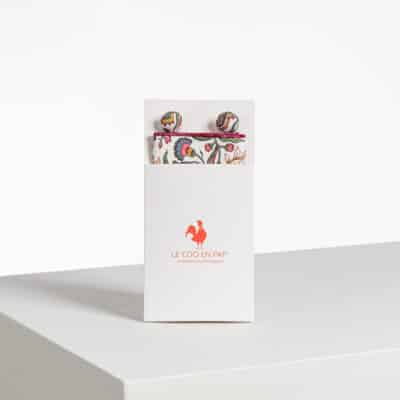 POCHETTE & BOUTONS DE MANCHETTES "FANTAISIE INDIENNE"