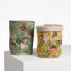 CACHE POT TISSE "IMBRIQUE CHINOIS" BLEU – Image 2