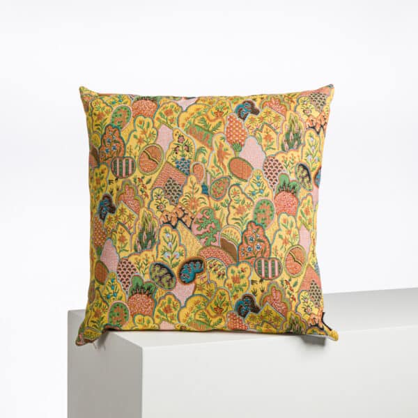 COUSSIN 48X48 "IMBRIQUE CHINOIS" JAUNE