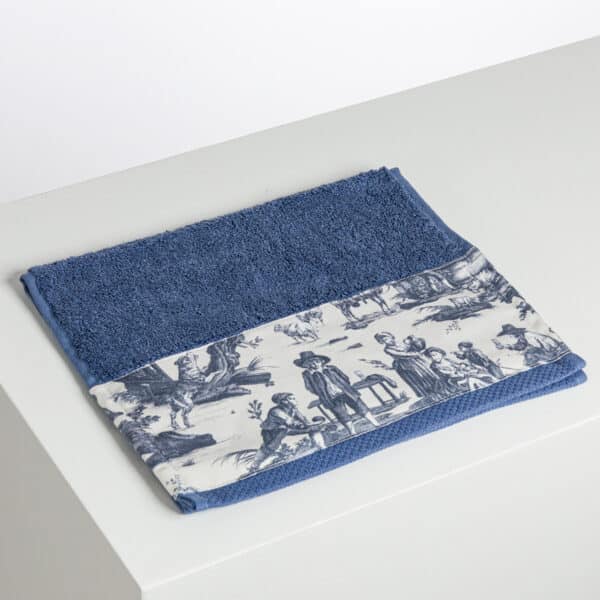 SERVIETTE INVITE "LES PLAISIRS DE LA CAMPAGNE" BLEU