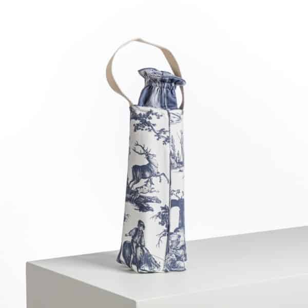 SAC BOUTEILLE  ISOTHERME "LES PLAISIRS DE LA CAMPAGNE" BLEU
