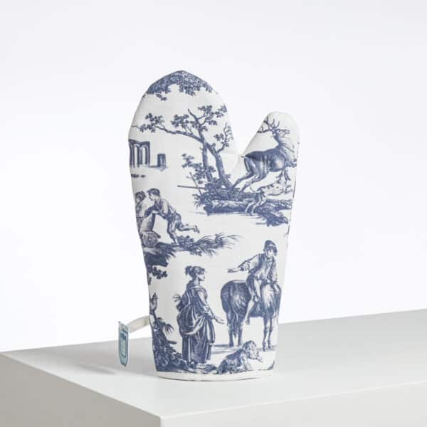 GANT DE CUISINE "LES PLAISIRS DE LA CAMPAGNE" BLEU