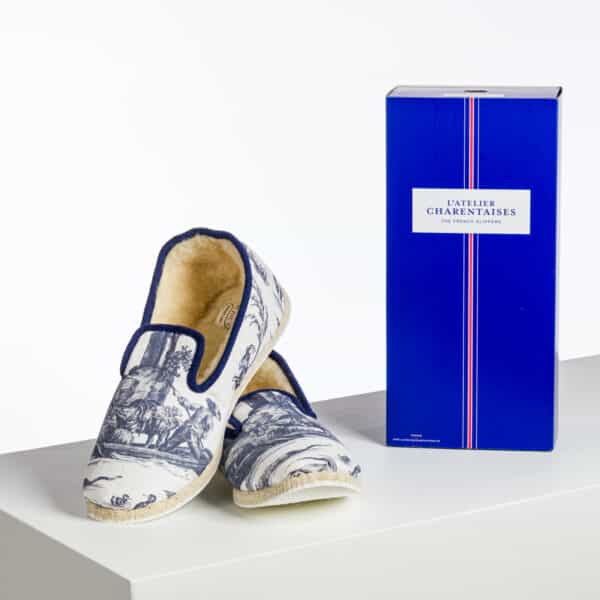 CHARENTAISE HOMME " LES PLAISIRS DE LA CAMPAGNE" BLEU