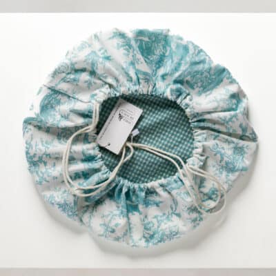 SAC A SALADE "COURONNEMENT DE LA ROSIERE" BLEU LAGON