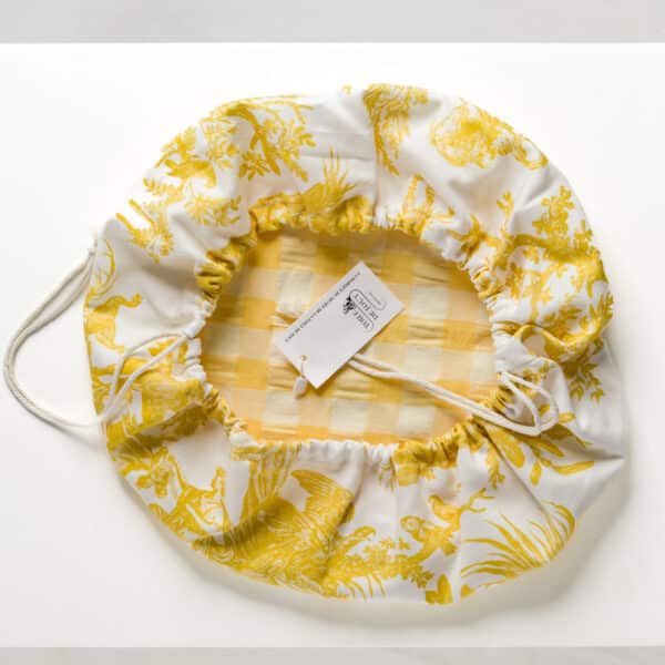 SAC A SALADE "4 PARTIES DU MONDE" JAUNE BOUTON D'OR – Image 2