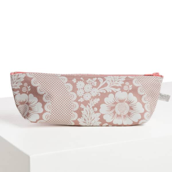 TROUSSE STYLOS "FLEURS STYLISEES" ROSE POUDRE