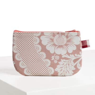TROUSSE POULETTE "FLEURS STYLISEES" ROSE POUDRE