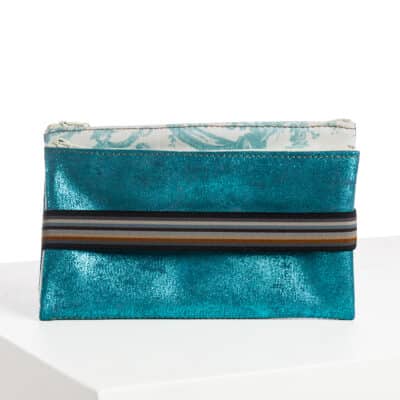 TROUSSE SIAMOISE "COURONNEMENT DE LA ROSIERE"  BLEU LAGON