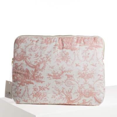 HOUSSE ORDINATEUR "COURONNEMENT DE LA ROSIERE" ROSE POUDRE