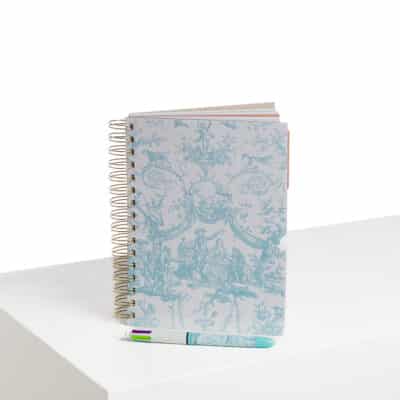 CARNET SPIRALES "COURONNEMENT DE LA ROSIERE" BLEU LAGON