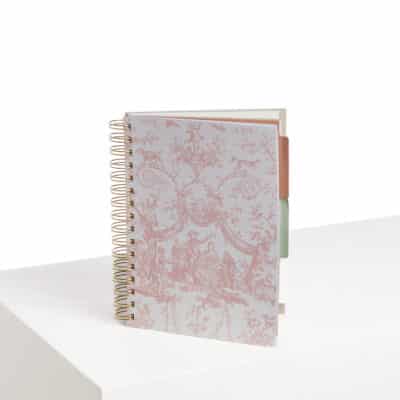 CARNET SPIRALES "COURONNEMENT DE LA ROSIERE" ROSE POUDRE