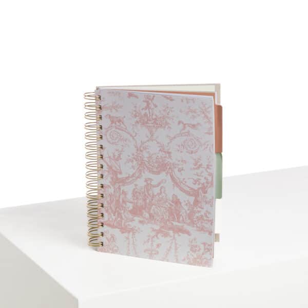 CARNET SPIRALES "COURONNEMENT DE LA ROSIERE" ROSE POUDRE