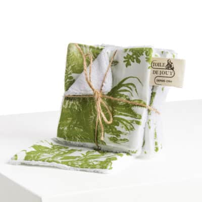 SEMAINIER DE LINGETTES "4 PARTIES DU MONDE" VERT JUNGLE