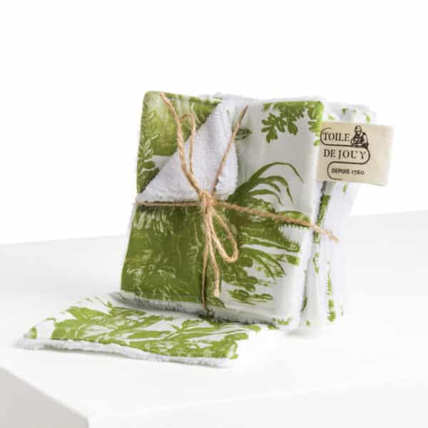 SEMAINIER DE LINGETTES "4 PARTIES DU MONDE" VERT JUNGLE