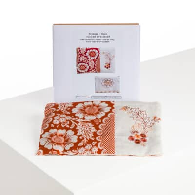 KIT COUTURE A BRODER "FLEURS STYLISéES" TERRACOTTA