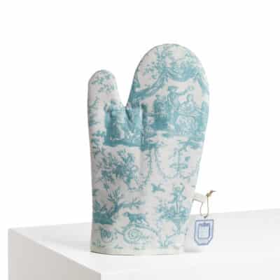 GANT DE CUISINE "COURONNEMENT DE LA ROSIERE" BLEU LAGON