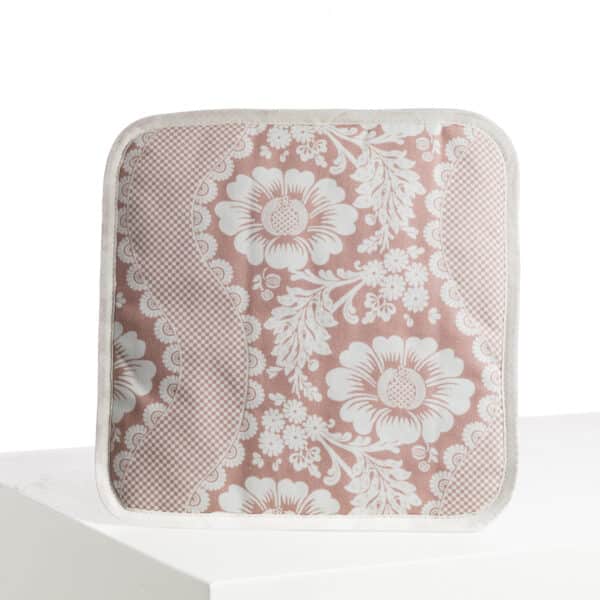MANIQUE "FLEURS STYLISEES SUR MONTANTS ONDULANTS" ROSE POUDRE