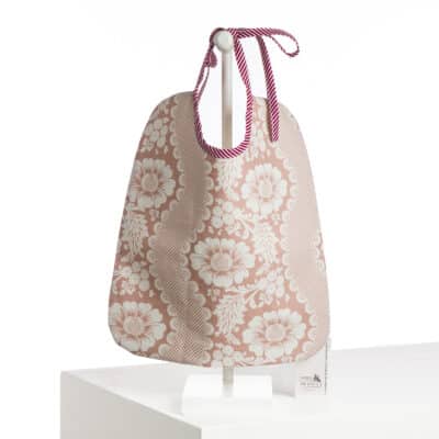 BAVOIR "FLEURS STYLISEES SUR MONTANTS ONDULANTS" ROSE POUDRE