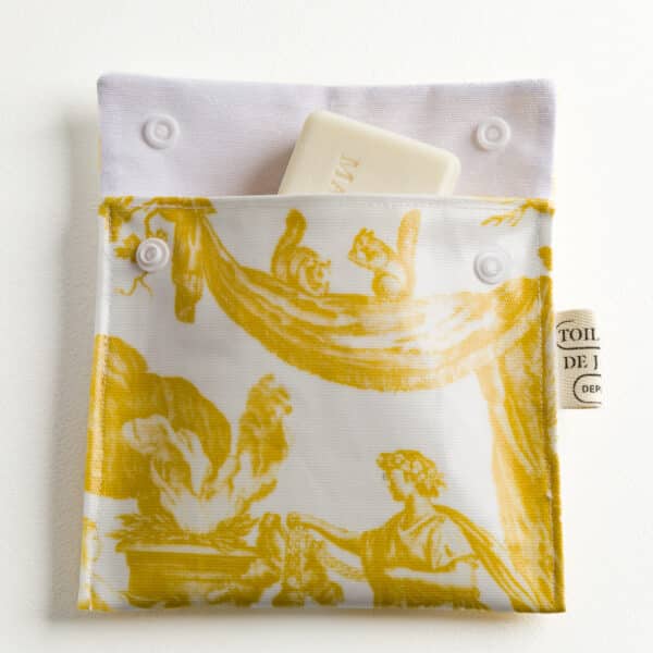 POCHETTE SAVON ENDUITE  "4 PARTIES DU MONDE" JAUNE BOUTON D'OR – Image 2