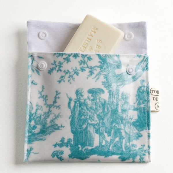 POCHETTE SAVON ENDUITE "COURONNEMENT DE LA ROSIEREé BLEU LAGON – Image 2