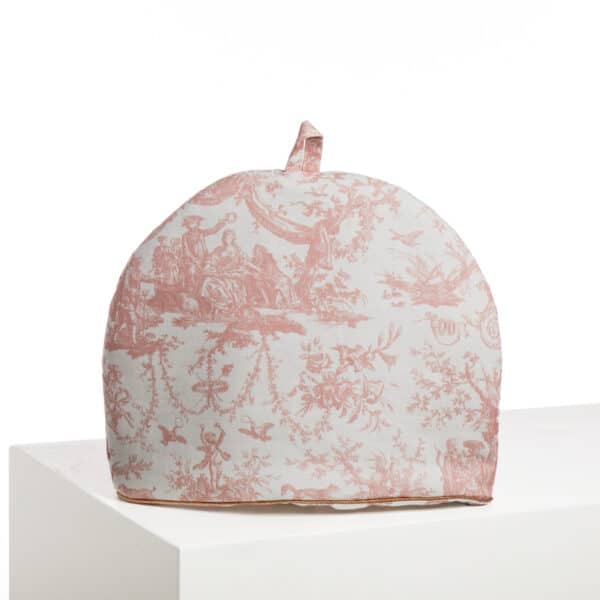CACHE THEIERE "COURONNEMENT DE LA ROSIERE" ROSE POUDRE
