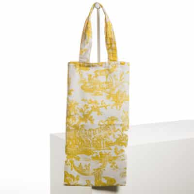 SAC A PAIN "4 PARTIES DU MONDE"  JAUNE BOUTON D'OR