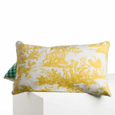 COUSSIN "4 PARTIES DU MONDE" JAUNE BOUTON D'OR