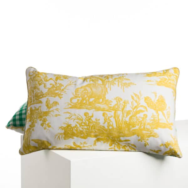 COUSSIN "4 PARTIES DU MONDE" JAUNE BOUTON D'OR