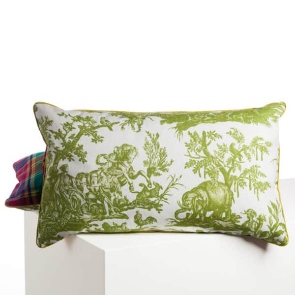 COUSSIN "4 PARTIES DU MONDE" VERT JUNGLE