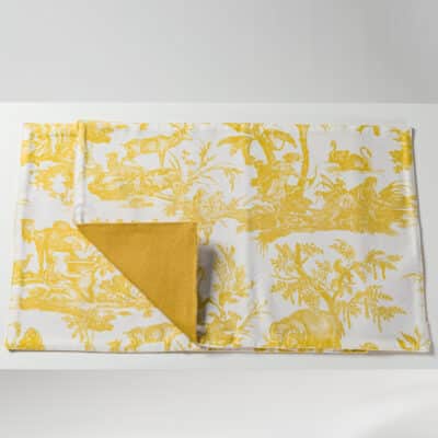 SET DE TABLE /2  "4 PARTIES DU MONDE" JAUNE BOUTON D'OR