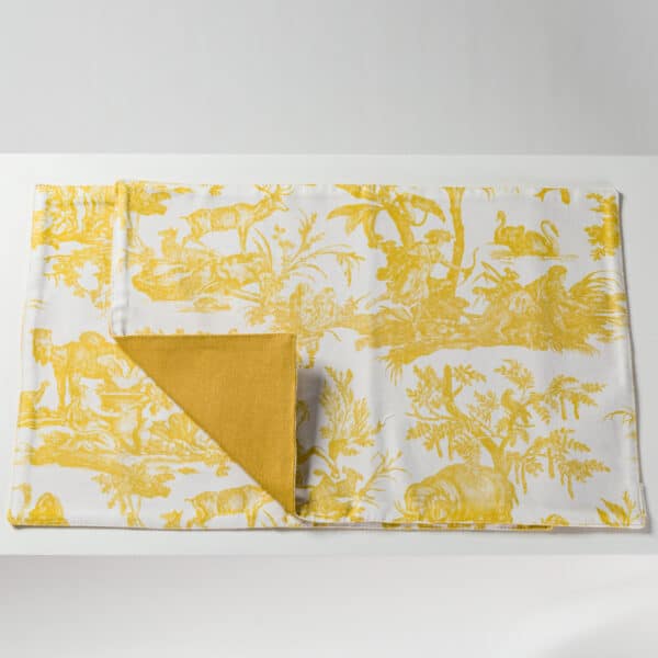 SET DE TABLE /2  "4 PARTIES DU MONDE" JAUNE BOUTON D'OR
