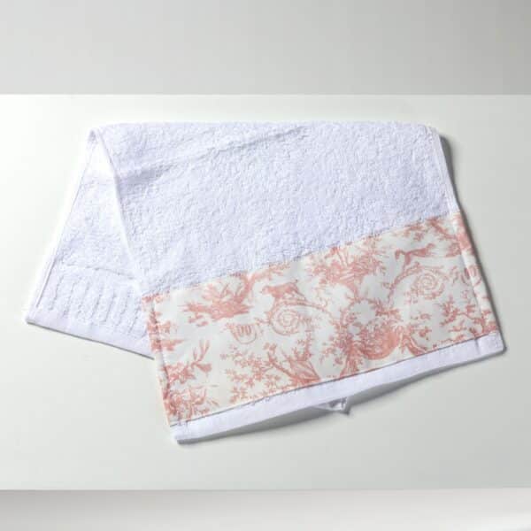 SERVIETTE INVITE "COURONNEMENT DE LA ROSIERE" ROSE POUDRE