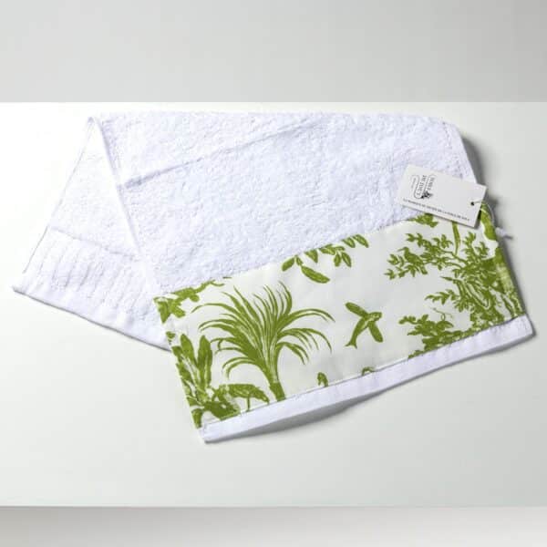 SERVIETTE INVITE "4 PARTIES DU MONDE" VERT JUNGLE