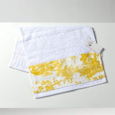 SERVIETTE INVITE "4 PARTIES DU MONDE" JAUNE BOUTON D'OR