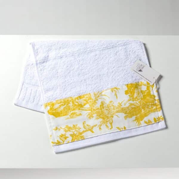 SERVIETTE INVITE "4 PARTIES DU MONDE" JAUNE BOUTON D'OR