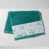 SERVIETTE INVITE "COURONNEMENT DE LA ROSIERE" BLEU LAGON
