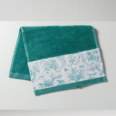 SERVIETTE INVITE "COURONNEMENT DE LA ROSIERE" BLEU LAGON