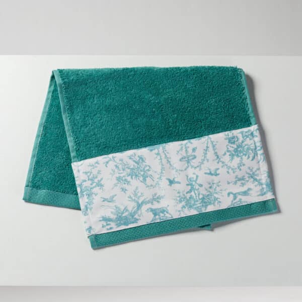 SERVIETTE INVITE "COURONNEMENT DE LA ROSIERE" BLEU LAGON