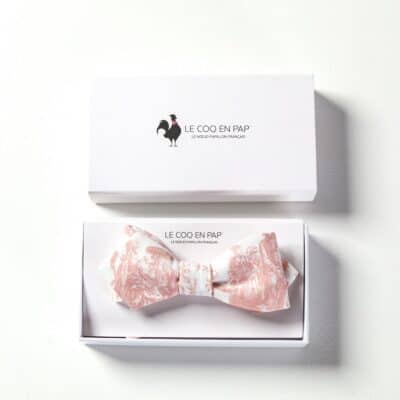 NOEUD PAPILLON "COURONNEMENT DE LA ROSIERE"  ROSE POUDRE