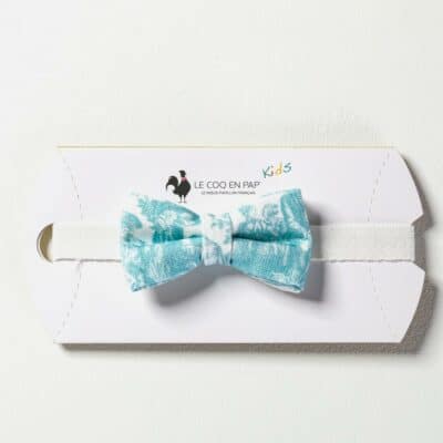 NOEUD PAPILLON ENFANT  "COURONNEMENT DE LA ROSIERE" BLEU LAGON