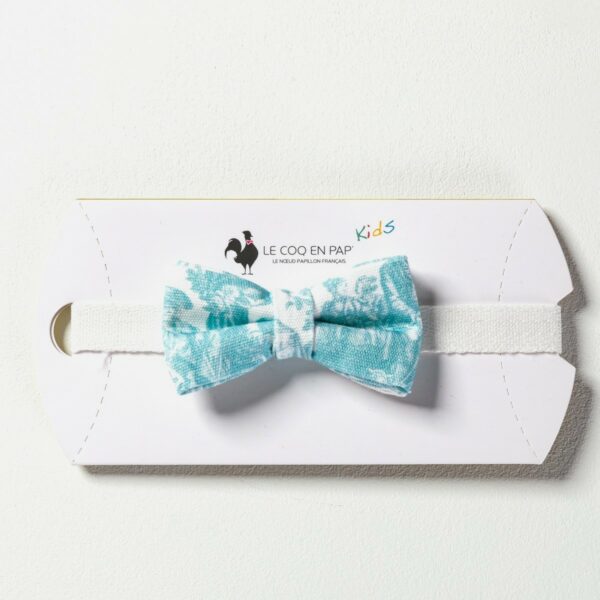 NOEUD PAPILLON ENFANT  "COURONNEMENT DE LA ROSIERE" BLEU LAGON